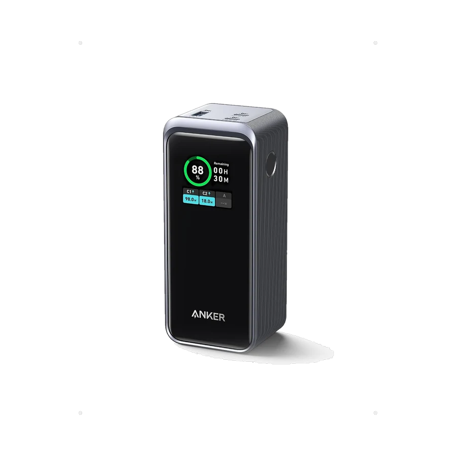 Anker power bank with a display and charging ports